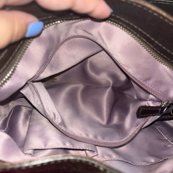 VINTAGE Coach Zoe Signature F12657 Jacquard Brown Hobo Handbag - Picture 11 of 16